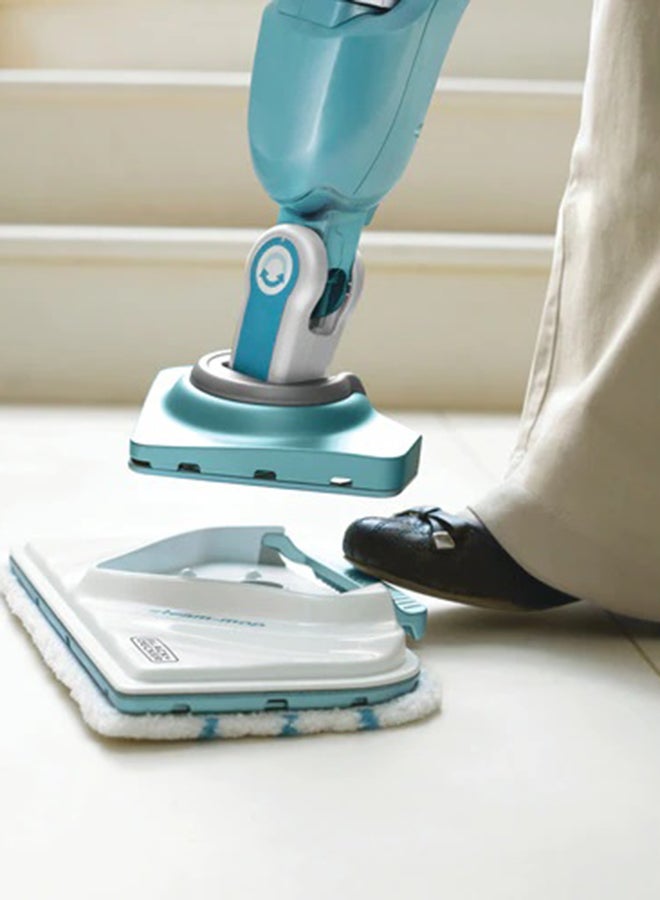 2-In-1 Steam Mop Delta Head And SteaMitt With 15 Accessories 1600 W BHSM1610DSM-GB White/Aqua