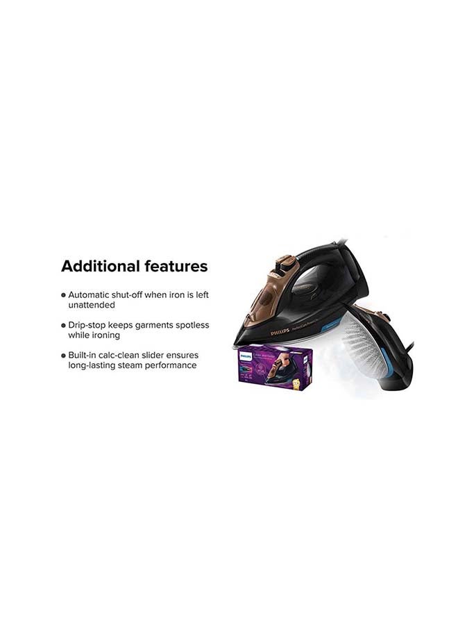 Perfect Care Power Life Steam Iron Soleplate 300 ml 2600 W GC3929 Black/Brown