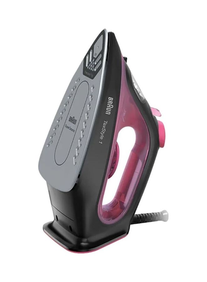 Steam Iron, 25 Steam rate/130g Steam Shot per Minute, Super Ceramic Soleplate, Self Clean, Anti Drip, Water Spray, 50% Energy Saving, Auto Off, 220 ml 2000 W SI 1070 Pink & Black