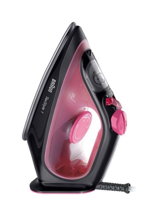 Steam Iron, 25 Steam rate/130g Steam Shot per Minute, Super Ceramic Soleplate, Self Clean, Anti Drip, Water Spray, 50% Energy Saving, Auto Off, 220 ml 2000 W SI 1070 Pink & Black