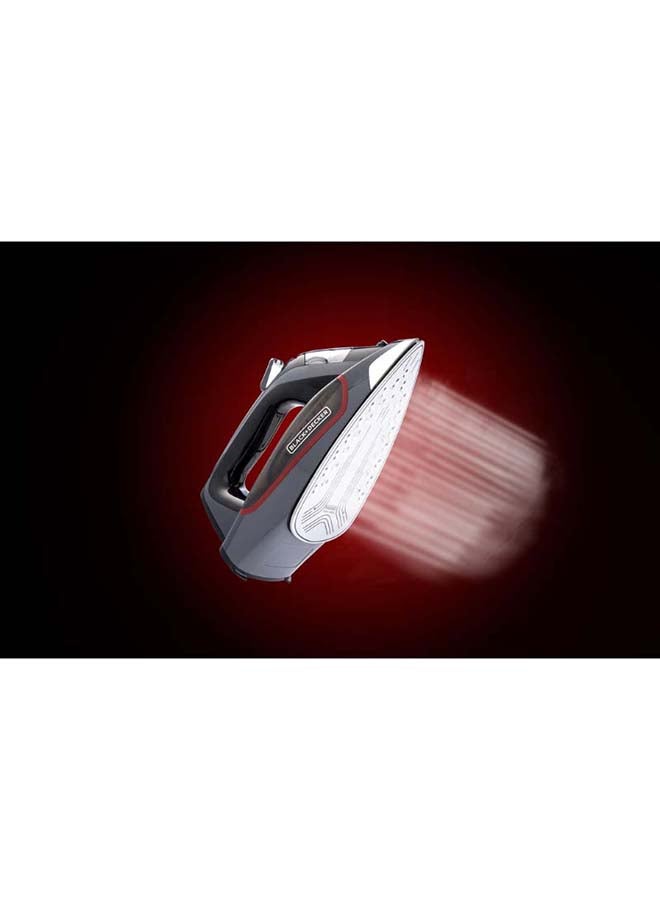 Steam Iron with Ceramic Soleplate, 380ml Water Tank, Powerful Steam Burst, Adjustable Thermostat, Shockproof Body, 27 Steam Vents for Even Heat Distribution, 380 ml 2200 W X2050-B5 Grey/Black