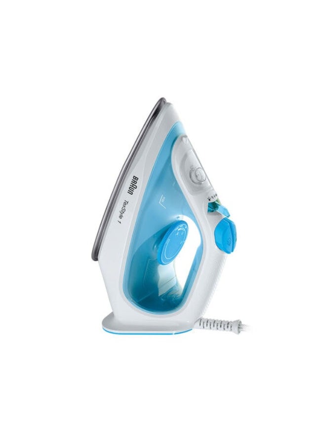 Steam Iron, 120g Steam Shot per Minute, Super Ceramic Soleplate, Self Clean, Anti Drip, Water Spray, 50% Energy Saving, 220 ml 2000 W SI1050BL White/Blue
