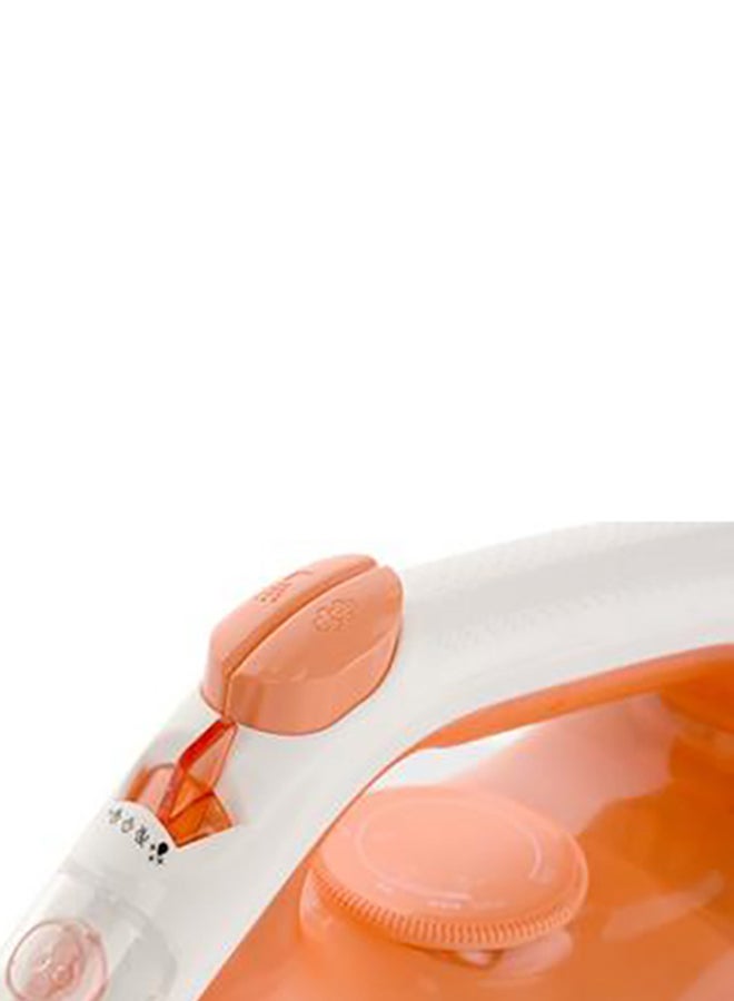 Steam Iron, 120g Steam Shot per Minute, Non Stick Soleplate, Self Clean, 50% Energy Saving, 220 ml 1900 W SI1009OR Orange/White