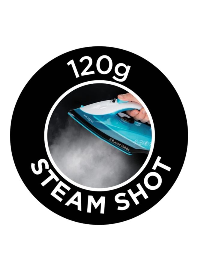 Steam Iron ,Ceramic Soleplate, 260ml Tank, 2m Cord, Self-Clean 260 ml 1800 W 25580 Blue