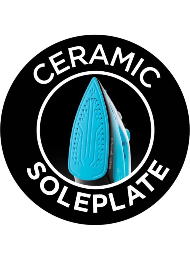 Steam Iron ,Ceramic Soleplate, 260ml Tank, 2m Cord, Self-Clean 260 ml 1800 W 25580 Blue