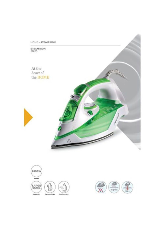Ceramic Steam Iron 350 ml 2600 W STP70.000WG Green