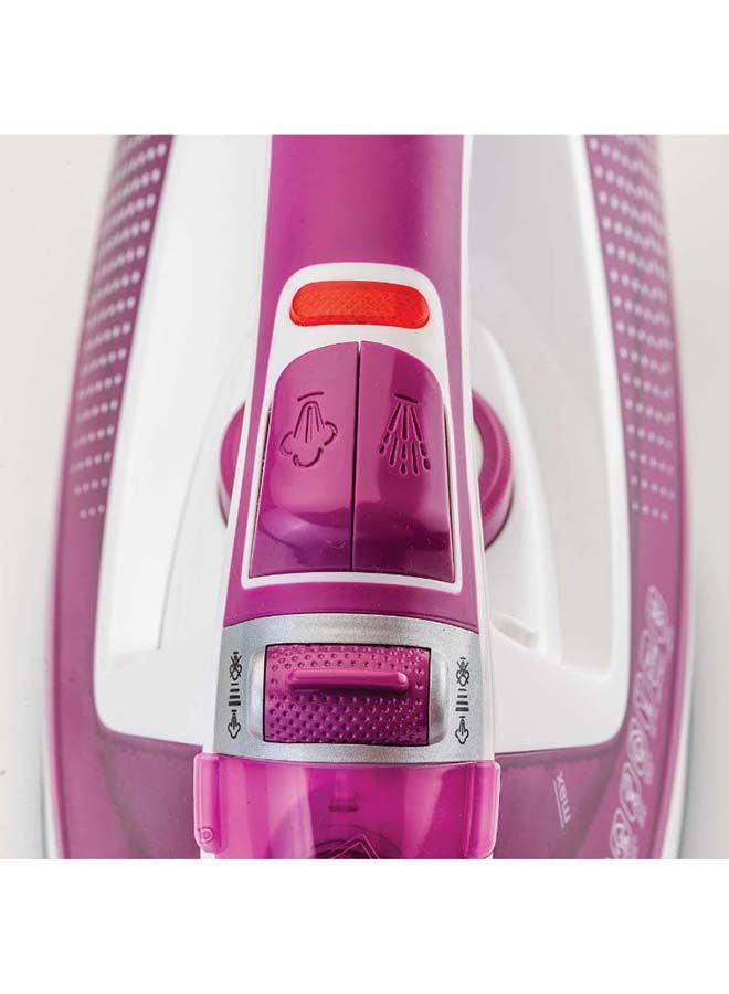 Steam Iron, Ceramic Soleplate, 2-Way Auto Shutoff, Variable Steam Control, Vertical Steam, Anti-Calc System, Self-Clean Function, 60g/min Boost, 320 ml 2400 W X2450-B5 Purple/White