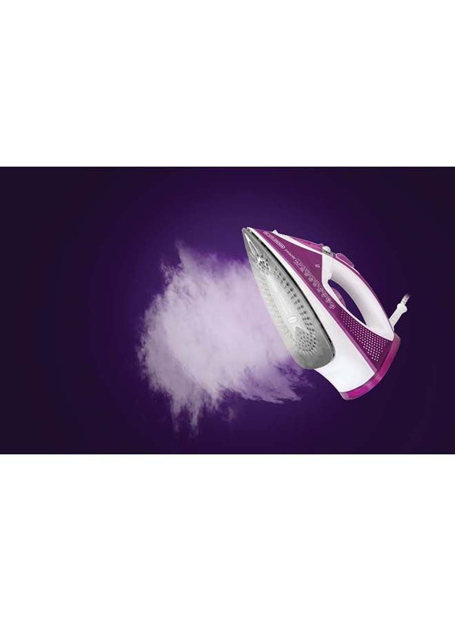Steam Iron, Ceramic Soleplate, 2-Way Auto Shutoff, Variable Steam Control, Vertical Steam, Anti-Calc System, Self-Clean Function, 60g/min Boost, 320 ml 2400 W X2450-B5 Purple/White
