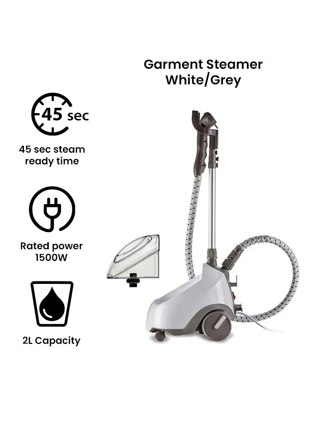 Garment Steamer, Folding Rack, Trouser Press, Glove, 2 L 1500 W GSP65.000WH White/Grey