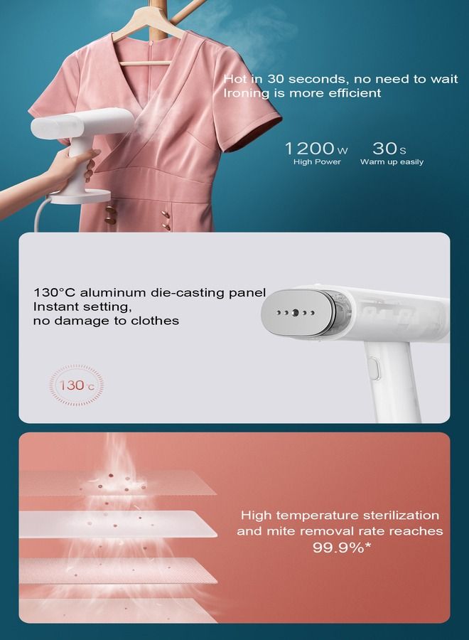 Xiaomi Mijia Handheld Garment Steamer 1200W Smart Heating Steaming Hanging Machine Home and Travel Portable Mites Wrinkle Removal Ironing Machine