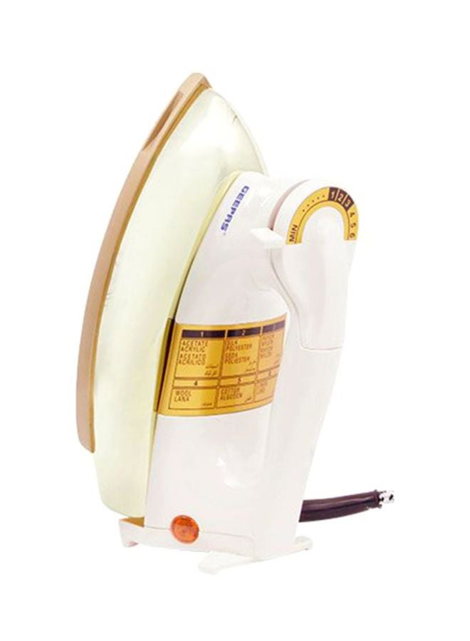 Heavy Weight Dry Iron - Automatic Dry Iron,Teflon Plated Sole Plate | Auto Shut Off,  Overheat Protection | 2 Years Warranty 1000.0 W GDI2750 White/Gold