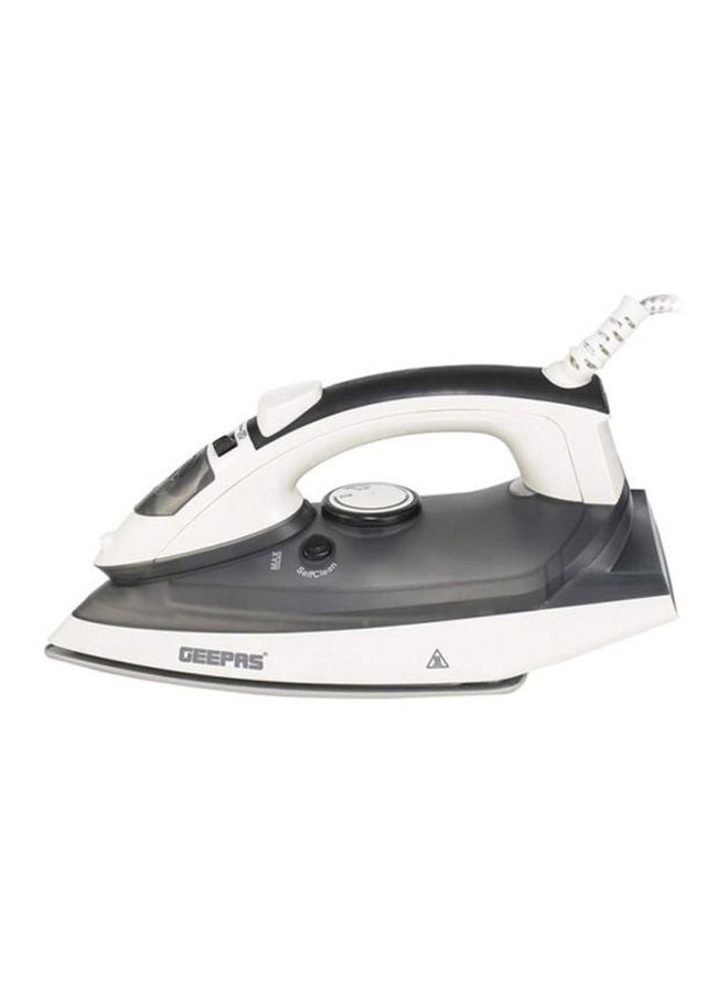 Ceramic Steam Iron - Temperature Control for Wet/Dry Crease Free Ironing | Steam Function & Self Cleaning Function, Fast Ironing And Ceremic Sole-Plate 200 ml 2000 W GSI7788 Black/White
