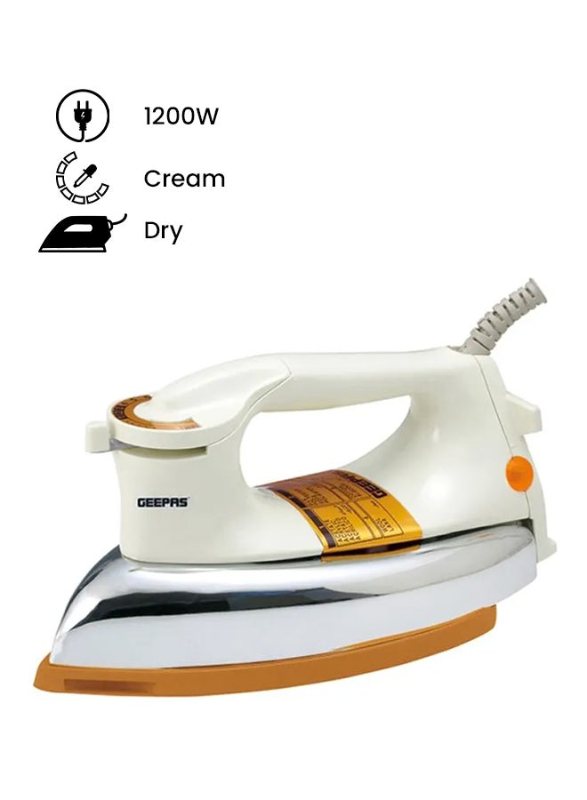 Automatic Dry Iron - Automatic Dry Iron -  Durable Teflon Plated Sole Plate| Auto Shut Off, Temperature Setting Dial 1200.0 W GDI2771 Cream