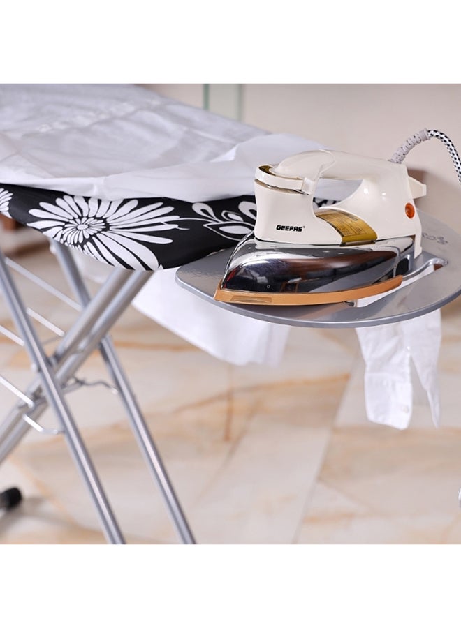 Ironing Board With Cloth Rack 100% Cotton Cover 7Mm Foam Pad Assorted Colors Grey/White 122x38cm