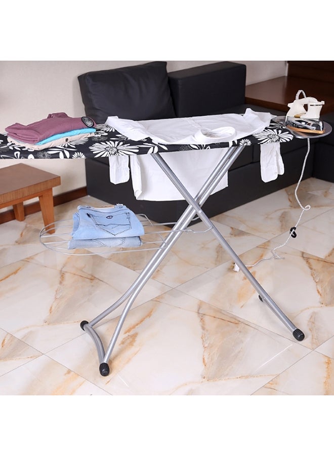 Ironing Board With Cloth Rack 100% Cotton Cover 7Mm Foam Pad Assorted Colors Grey/White 122x38cm