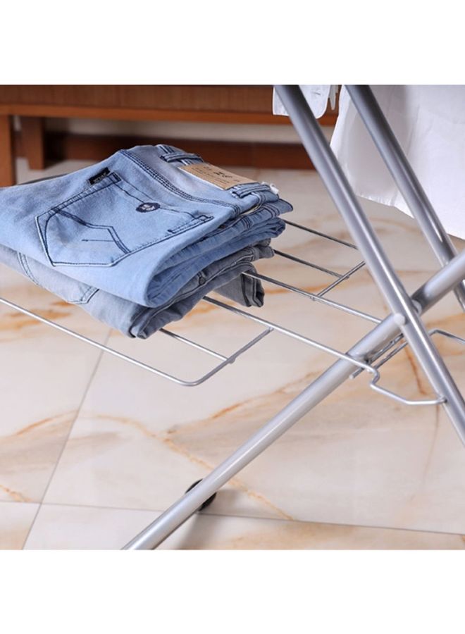 Ironing Board With Cloth Rack 100% Cotton Cover 7Mm Foam Pad Assorted Colors Grey/White 122x38cm