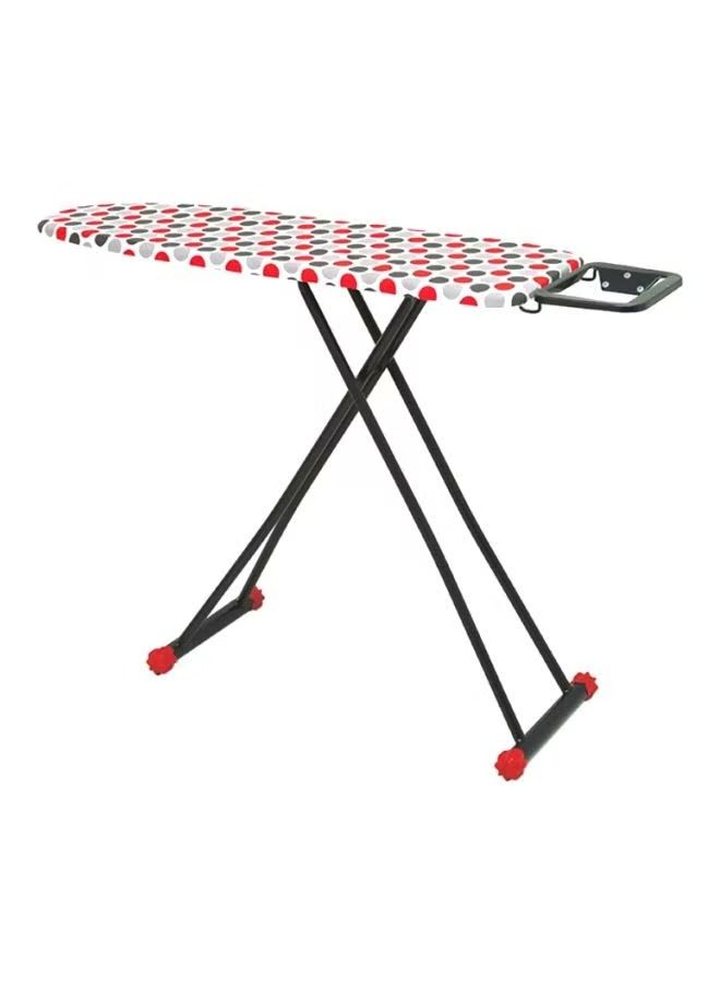 Portable Foldable Turkey Ironing Board With Heat Resistant Cover And Steam Iron Rest Red/White/Grey 112 x 34cm