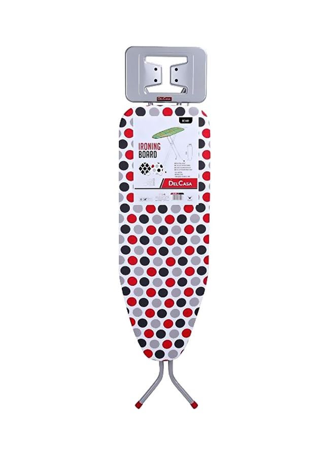 Portable Foldable Turkey Ironing Board With Heat Resistant Cover And Steam Iron Rest Red/White/Grey 112x34cm