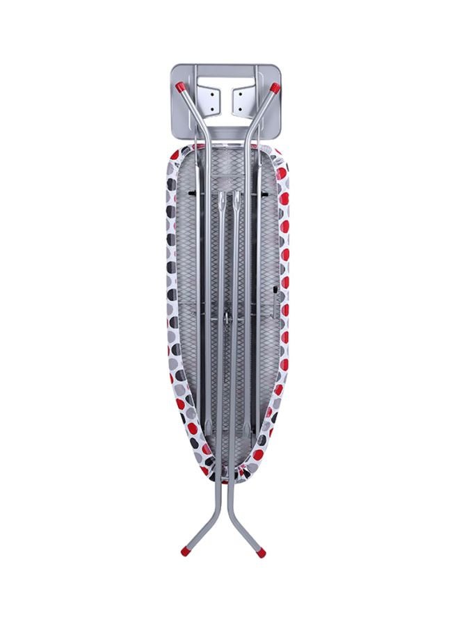 Portable Foldable Turkey Ironing Board With Heat Resistant Cover And Steam Iron Rest Red/White/Grey 112x34cm