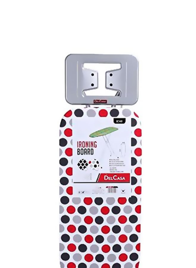 Portable Foldable Turkey Ironing Board With Heat Resistant Cover And Steam Iron Rest Red/White/Grey 112x34cm