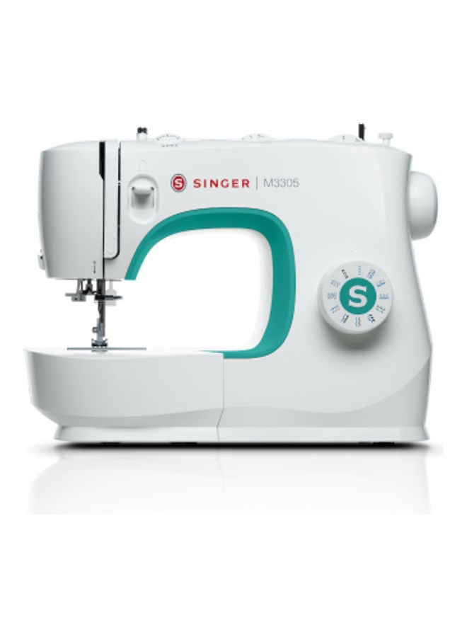 Sewing Machine Mechanical, 23 Stitches, Adjustable Stitch Length And Width, Free Arm, LED Light, Needle Threader, One-Step Buttonhole, Heavy Duty SGM-M3305 White/Blue