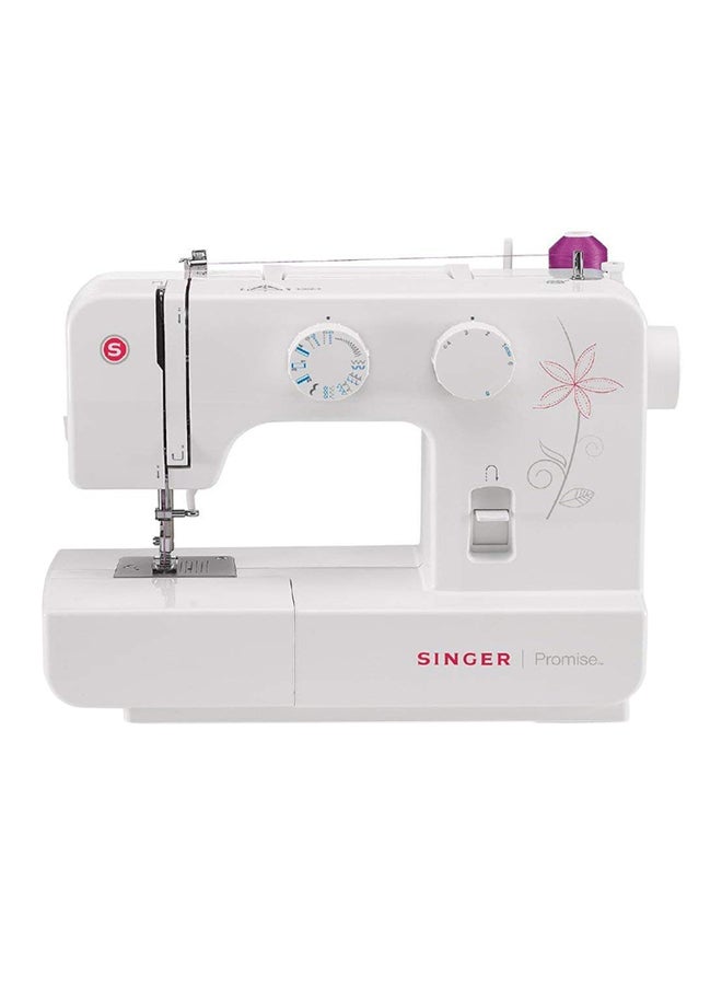 Promise Portable Sewing Machine With 12 Built-In Stitches, Reverse Function, Foot Controller, Free Arm, Adjustable Stitch Length And Width, Auto Bobbin Winding, And Storage SGM-1412 White