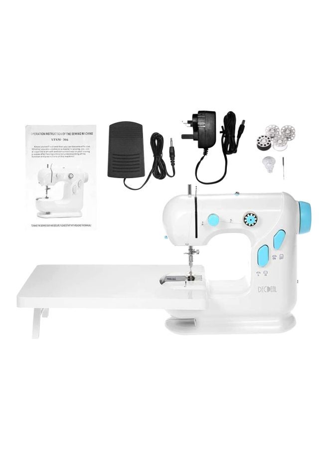 Multifunctional Electric Sewing Machine With Extension Table H19676UK White/Blue