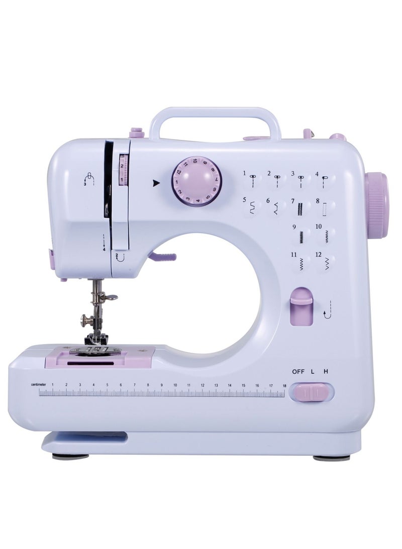 Portable Sewing Machine Electric Household Crafting Mending Mini Sewing Machines 12 Stitches 2 Speed with Foot Pedal