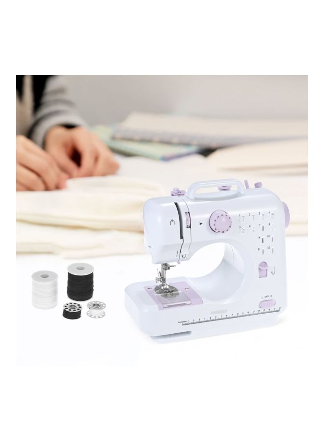 Portable Electric Sewing Machine H18510US White/Purple