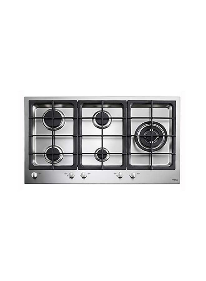 Gas Hob With 5 Cooking Zones And Triple Ring Burner In 90cm Of Butane Gas 40219018 Silver