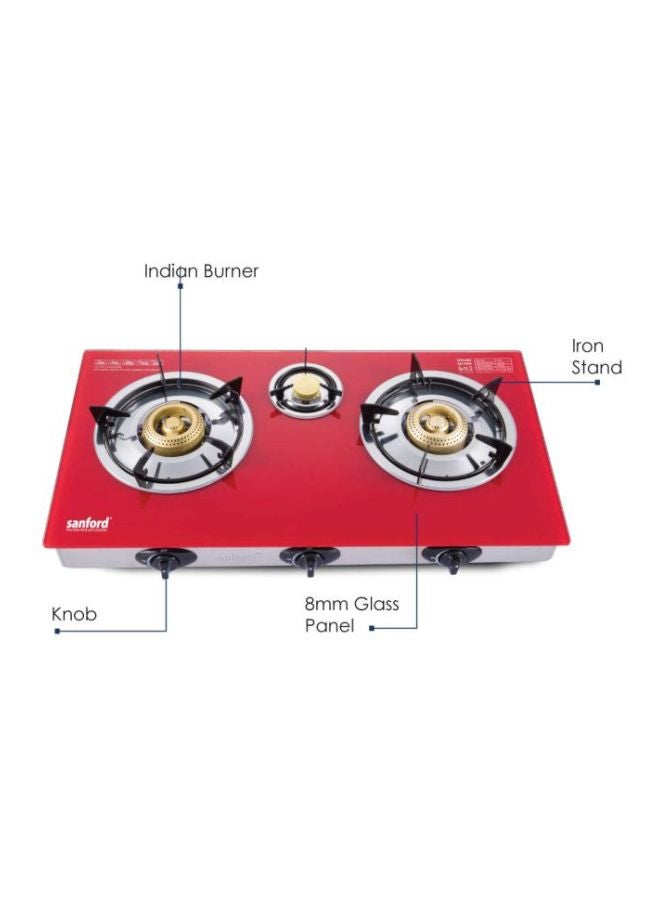 3-Burner Gas Stove SF5364GC 3B Red/Silver