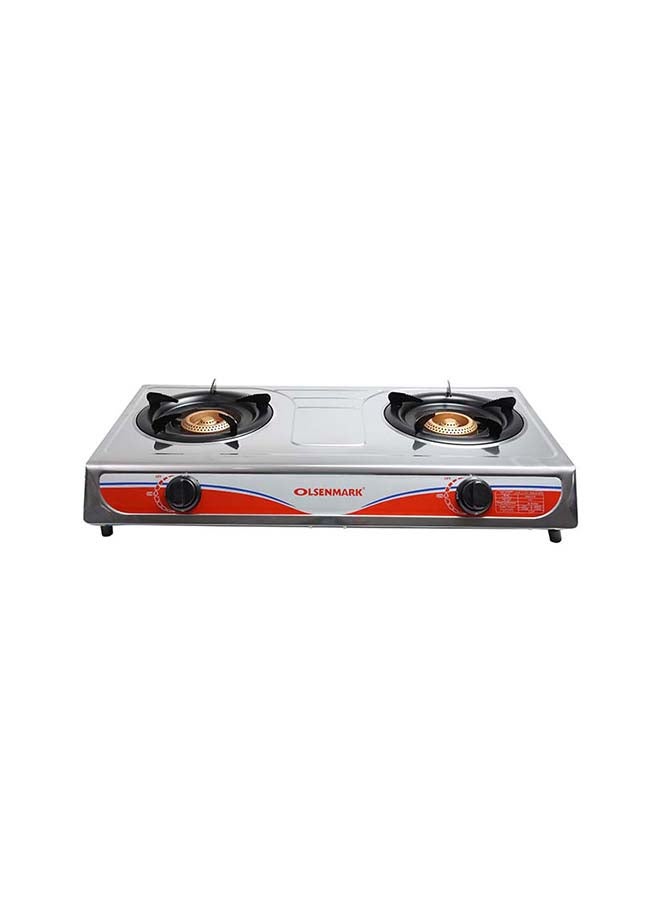 2-Burner Stainless Steel Gas Stove OMK2316 Black/Silver/Red