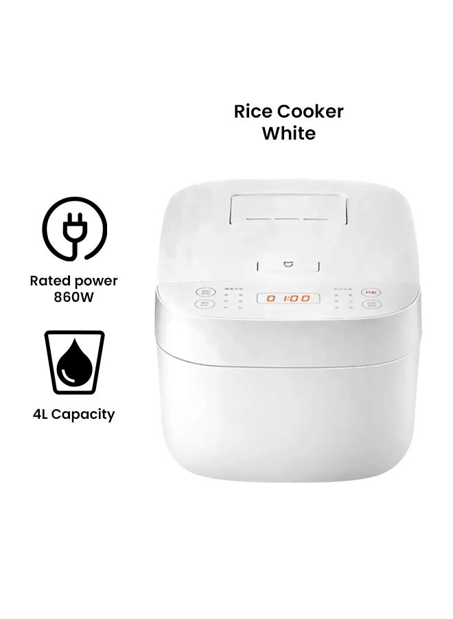 Multifunctional Electric Rice Cooker 4.0 L 860.0 W MDFBD03ACM White