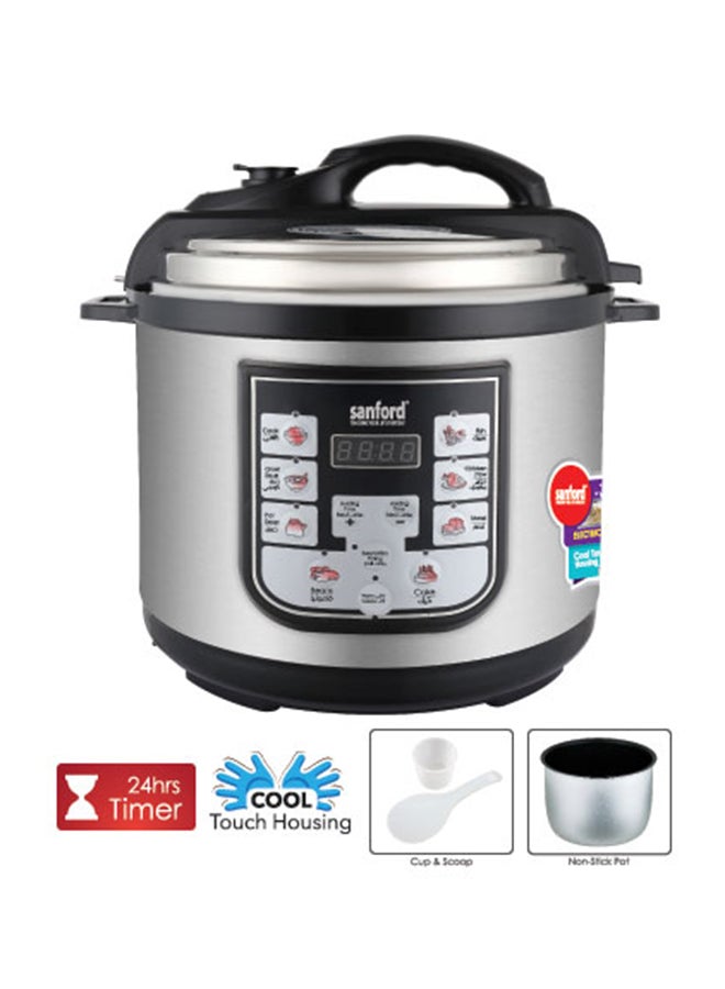 Electrical Pressure Cooker with 8 Preset Functions 6.0 L 1000.0 W SF3200EPC Black/Silver
