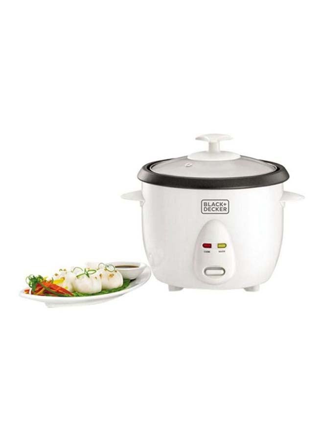 Rice Cooker, 1L, 400W, with Removable Nonstick Bowl, Steaming Tray, Glass Lid, Cool-Touch Design, Auto Warm Function, and Water Level Indicator 1 L 400 W RC1050-B5 White