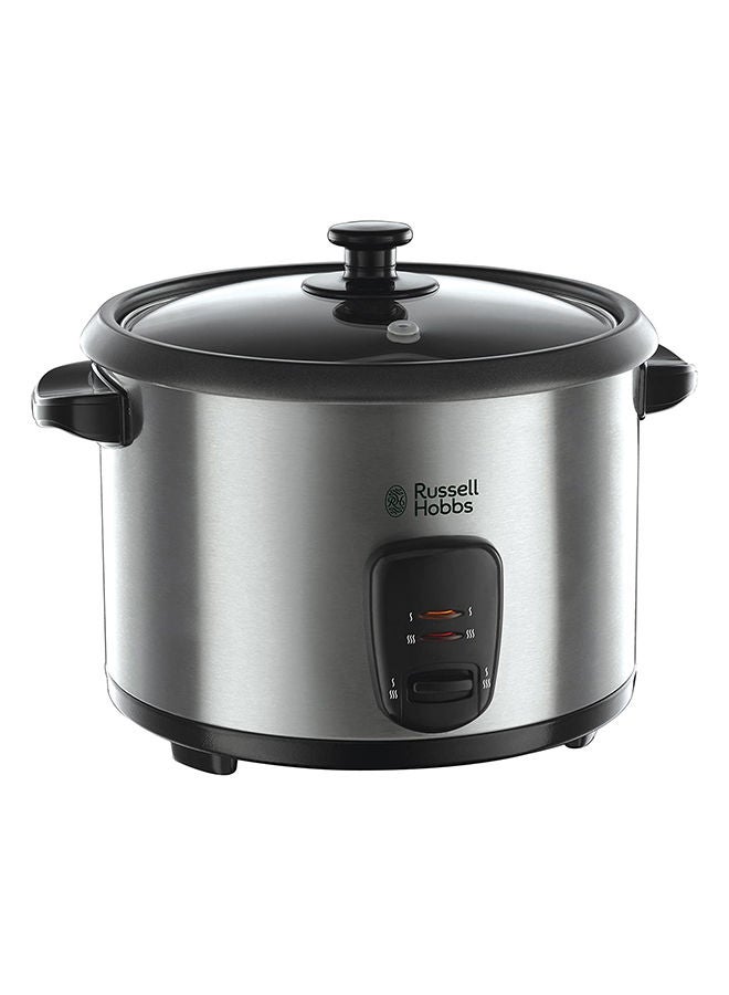 Large Capacity Rice Cooker Bowl With Handy Keep Warm Function, Enough For Cooking 10 Cups Of Rice, Stainless Steel 1.8 L 700 W 19750JAS Black/Silver
