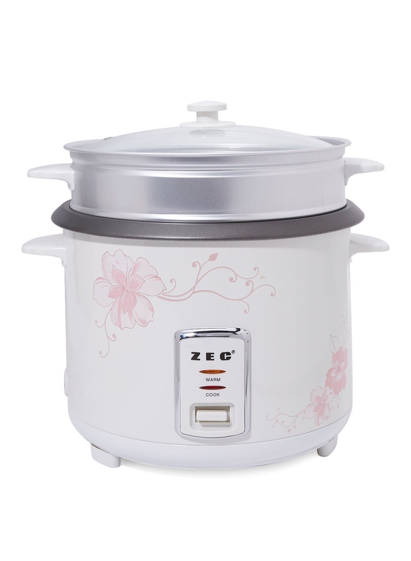 Rice Cooker With Steam Function 2.2 L ZRC-1022 White/Pink