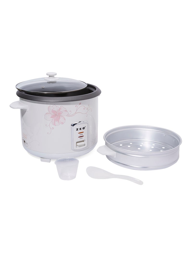 Rice Cooker With Steam Function 2.2 L ZRC-1022 White/Pink