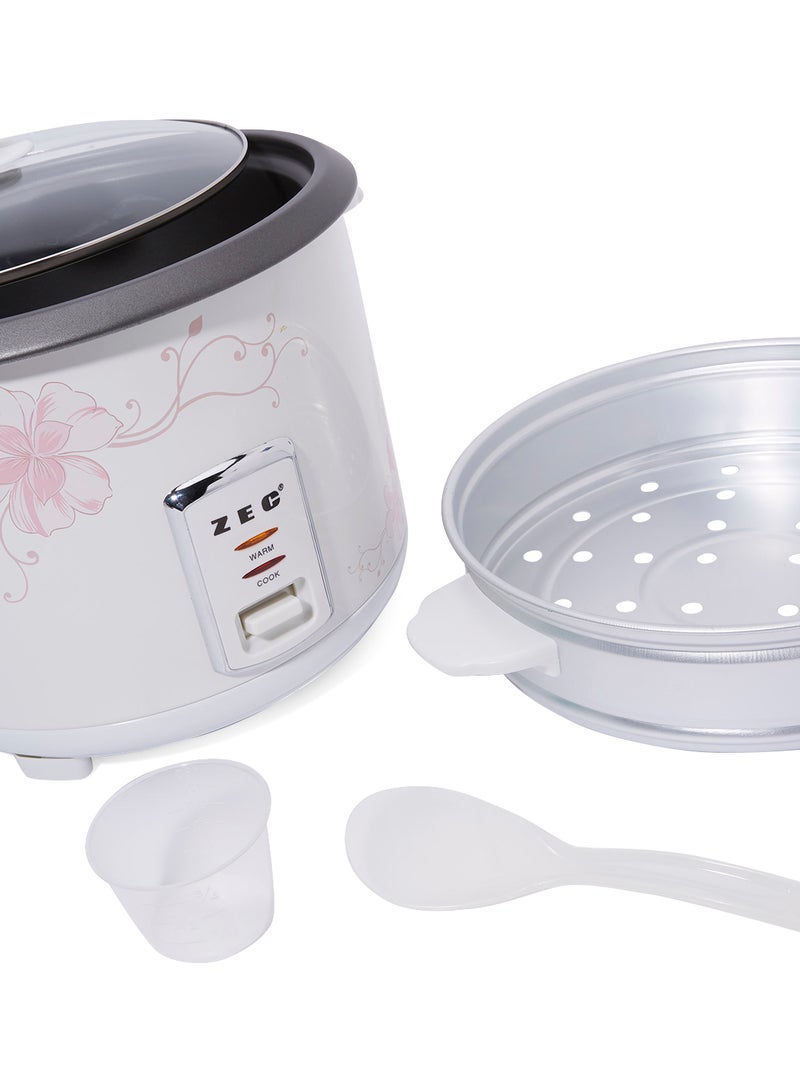 Rice Cooker With Steam Function 2.2 L ZRC-1022 White/Pink