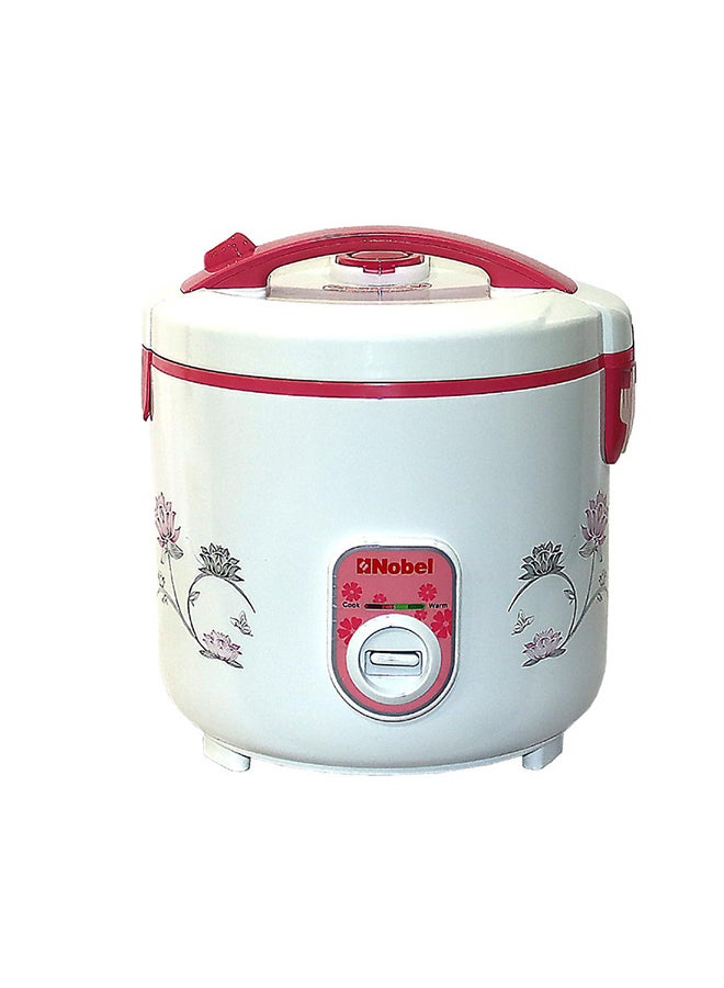 Rice Cooker with Teflon Coated Inner Bowl and Robust Clear View Lid, Adjustable Temperature Control Grip Handle Plastic Body 1.8 L 700.0 W NRC18 White