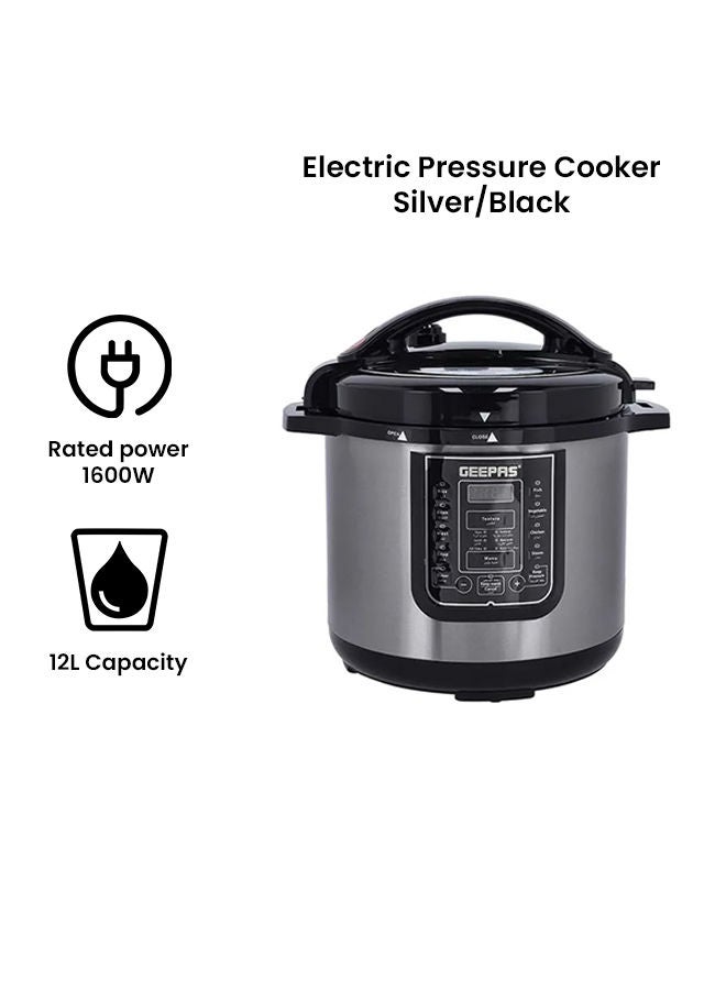 Digital Multi Cooker | 4 digital LED display|14 14 Smart Cooking Programs With One Touch , Auto Shut off Function | Ideal for Rice Meat bean vegetable Soup |Detachable Inner Lid 12.0 L 1600.0 W GMC35030 Silver/Black