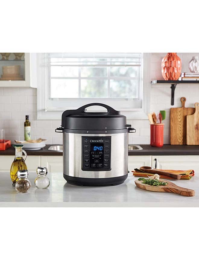 12-In-1 Stainless Steel Programmable Express Multi Pressure Cooker 5.6 L CSC051 Silver/Black
