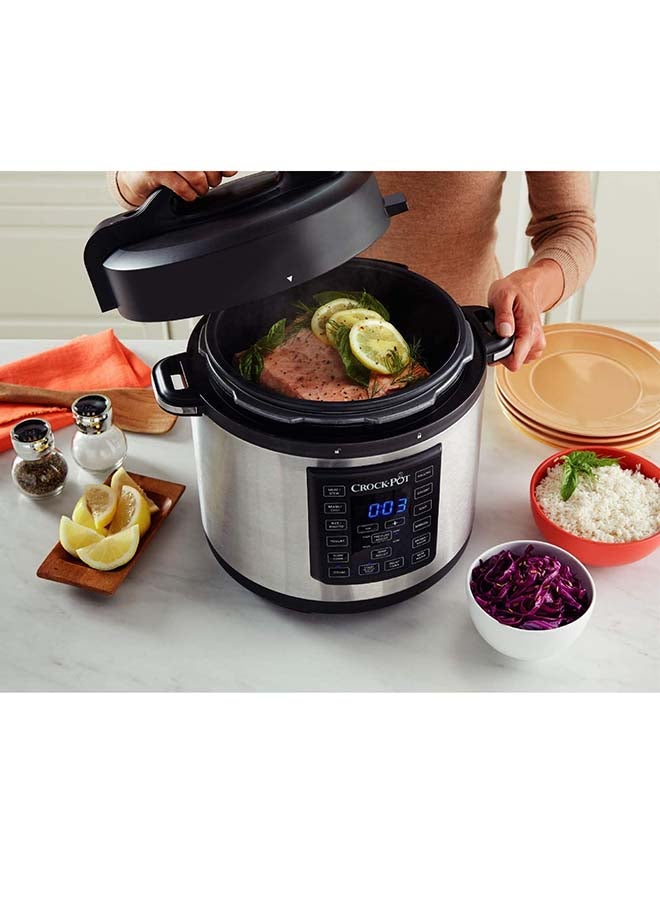 12-In-1 Stainless Steel Programmable Express Multi Pressure Cooker 5.6 L CSC051 Silver/Black