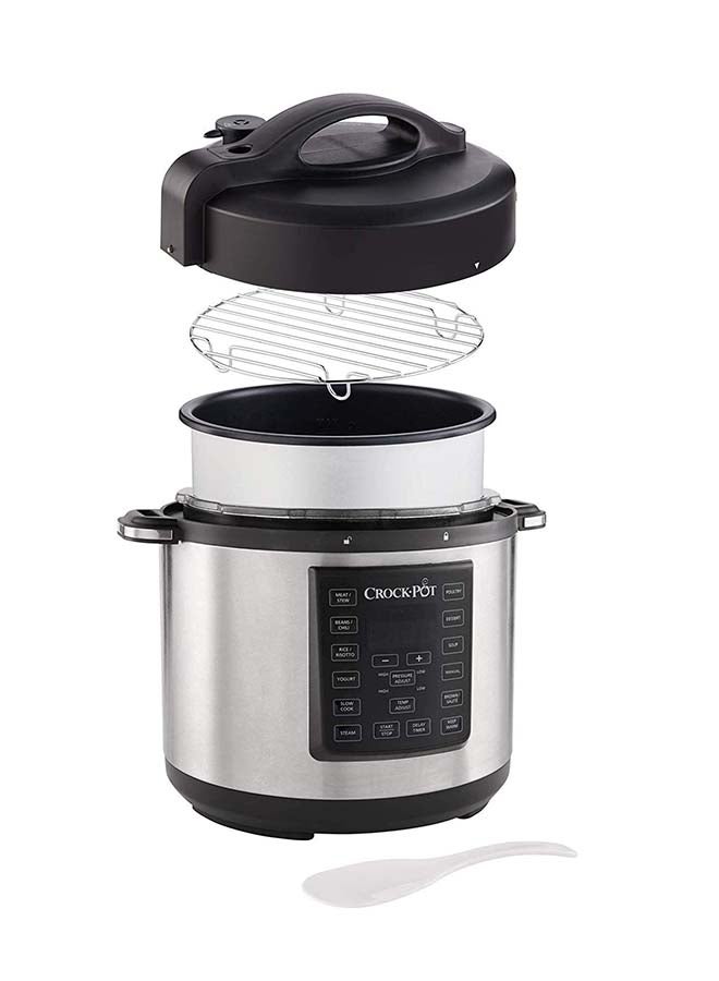 12-In-1 Stainless Steel Programmable Express Multi Pressure Cooker 5.6 L CSC051 Silver/Black