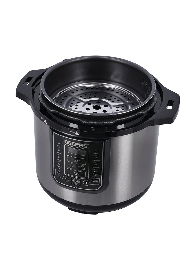 Digital Multi Cooker - Portable LED Screen with Touch Menu | 14 Smart Cooking Programs With One Touch, Auto Shut off Function, Large Control Panel |8L Capacity| Detachable Inner Lid 8 L 1200 W GMC35029 Silver/Black