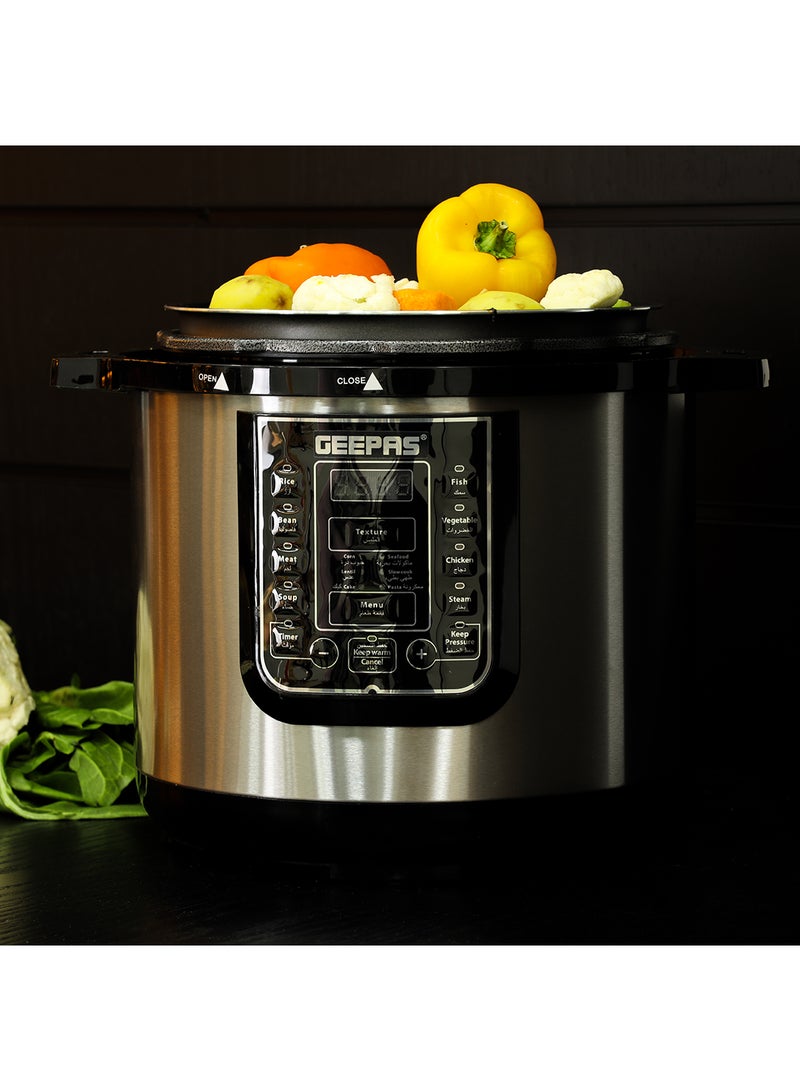 Digital Multi Cooker - Portable LED Screen with Touch Menu | 14 Smart Cooking Programs With One Touch, Auto Shut off Function, Large Control Panel |8L Capacity| Detachable Inner Lid 8 L 1200 W GMC35029 Silver/Black