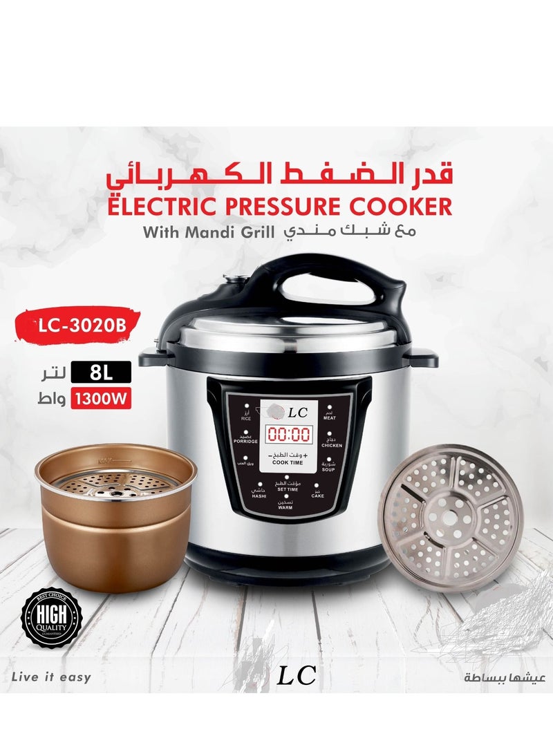 Electric Pressure Cooker 8 L 1300 W Silver/Black