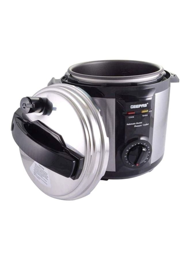 Electric Pressure Cooker | Non-Stick Coating Inner Pot | Keep Warm Function | Stainless Steel Cooker | Cool Touch Body | Timer Function 6.0 L GPC307 Silver/Black