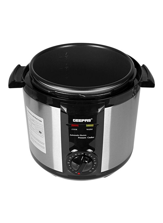 Electric Pressure Cooker | Non-Stick Coating Inner Pot | Keep Warm Function | Stainless Steel Cooker | Cool Touch Body | Timer Function 6.0 L GPC307 Silver/Black