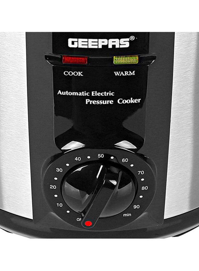 Electric Pressure Cooker | Non-Stick Coating Inner Pot | Keep Warm Function | Stainless Steel Cooker | Cool Touch Body | Timer Function 6.0 L GPC307 Silver/Black